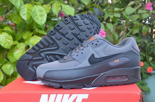 Cheap Nike Air Max 90 Men's Women's Shoes Grey Black Orange-117